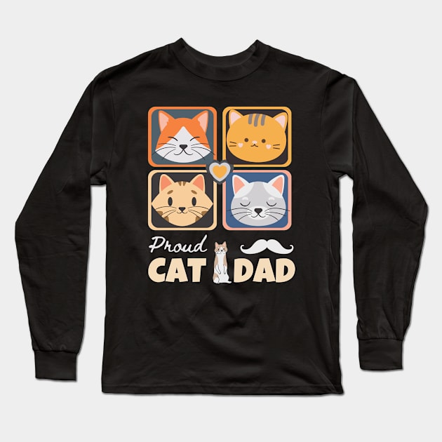 Proud Cat Dad Cat Valentine Long Sleeve T-Shirt by Savi L'amour